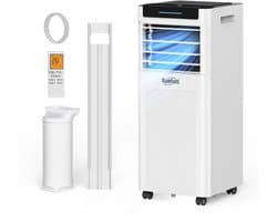 Mobiele airco 7000 BTU met stille slaapstand 3-in-1 airconditioner koelen ontvochtigen ventileren 2,0 kW capaciteit