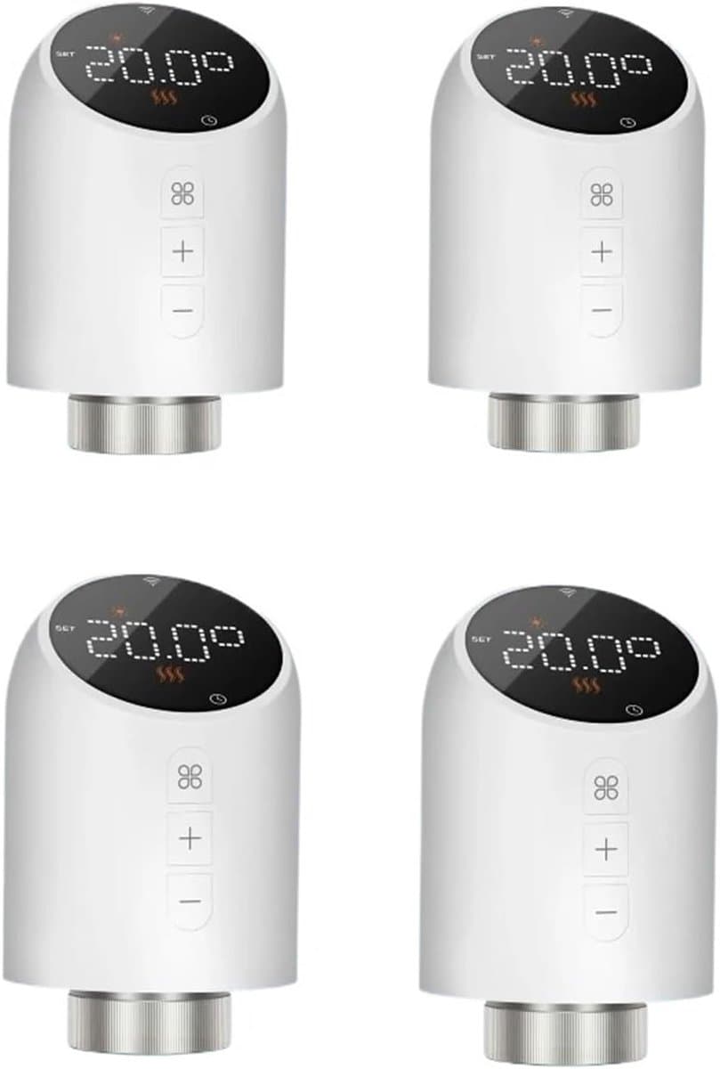 Radiatorkraanregelaar - Slimme Thermostaat - Energie Besparen - App Bediening - 4 Stuks - Wit — afbeelding 1