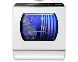 AIRMSAIRMSEN Mini Vaatwasser 45cm - Zonder Wateraansluiting (5L Tank) - Vrijstaande Tafelmodel Afwasmachine - 4-5 Couverts - 6 Programma's - Wit