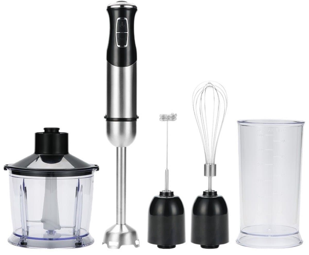 Handstaafmixer - 5-in-1 Mixerset 1000W - Krachtige Mixer met Turbo, Variabele Snelheid, Hakker, Garde & Melkopschuimer - 1 Stuk — afbeelding 1