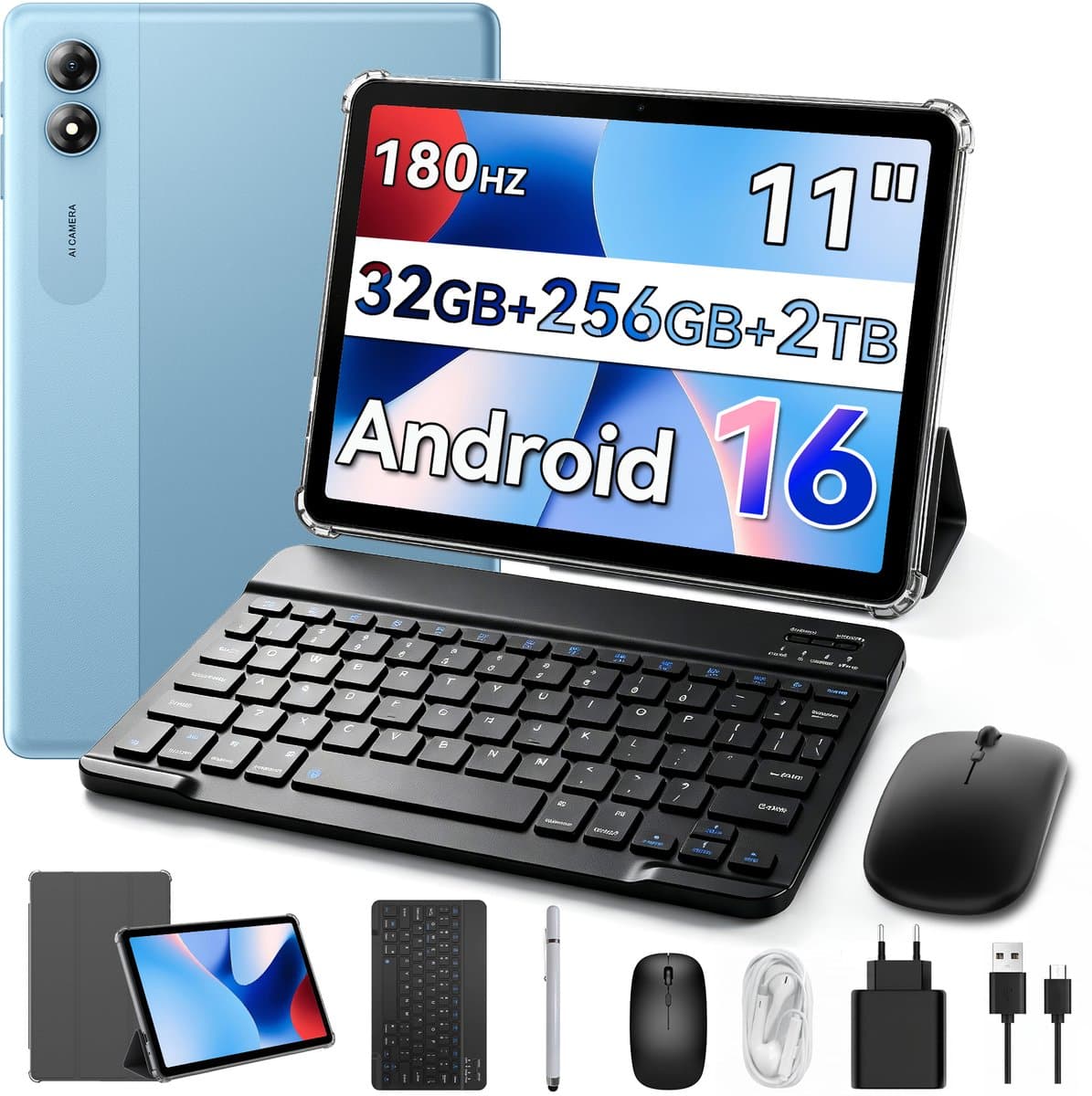 ExcitPower T70 Tablet - 32GB RAM - 256GB ROM - Android 16 - Blauw — afbeelding 1