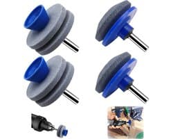 SnelShoppen - Maaier Mes Slijper Set, 4 Stuks (2 Enkele Laag + 2 Dubbele Laag), Grondige Slijper voor Grasmaaier Blades, Tuingereedschap, Herbruikbaar