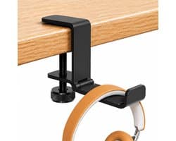 Koptelefoon Houder - Uitklapbaar - Headset Haak - Hoofdtelefoon Hanger - Headset Houder Onder Bureau - Verstelbare Headset Stand - Bureau - Metaal - Zwart