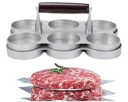 Vlees Patty Maker - Hamburger Pers - Perfecte Burgers Maken - 6 Kleine Roosters - 22.3x14.8x8.5cm