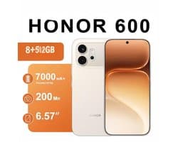 HONOR 600 5G Smartphone 8GB+512GB Goud 6.57 inch AMOLED 200MP Camera IP69