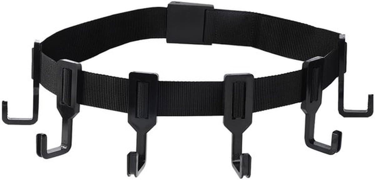 Boomstandaard Riemhanger, Premium Outdoor Boomstandaard Riemhanger met 6 Haken Praktische Outdoor Accessoires voor Jagen Kamperen Wandelen (Zwart) — afbeelding 1