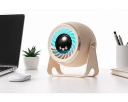 VHV-360° Desktopventilator - Oscillerende Tafelventilator met Krachtige Luchtstroom - Hoge Snelheid Bureauventilator Oplaadbaar - Stille Luchtcirculator met Lange Batterijduur voor Kantoor, Slaapkamer en Camping