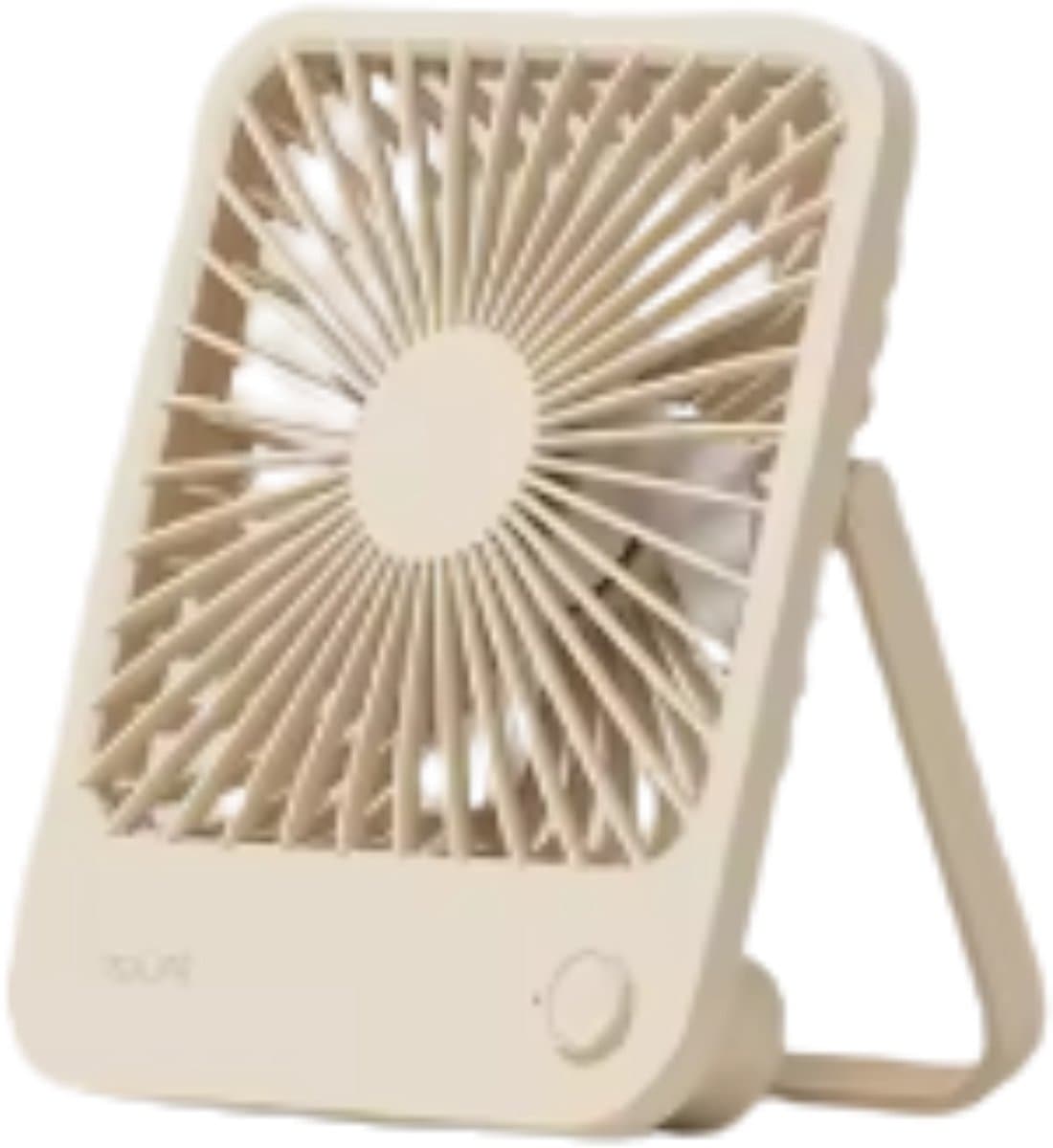 Stervia Bureauventilator - Mini Ventilator - Kleine Ventilator - Met Standaard - Beige - Vierkant - Met Standaard - Draagbaar - 16.5 x 13.4 cm — afbeelding 1