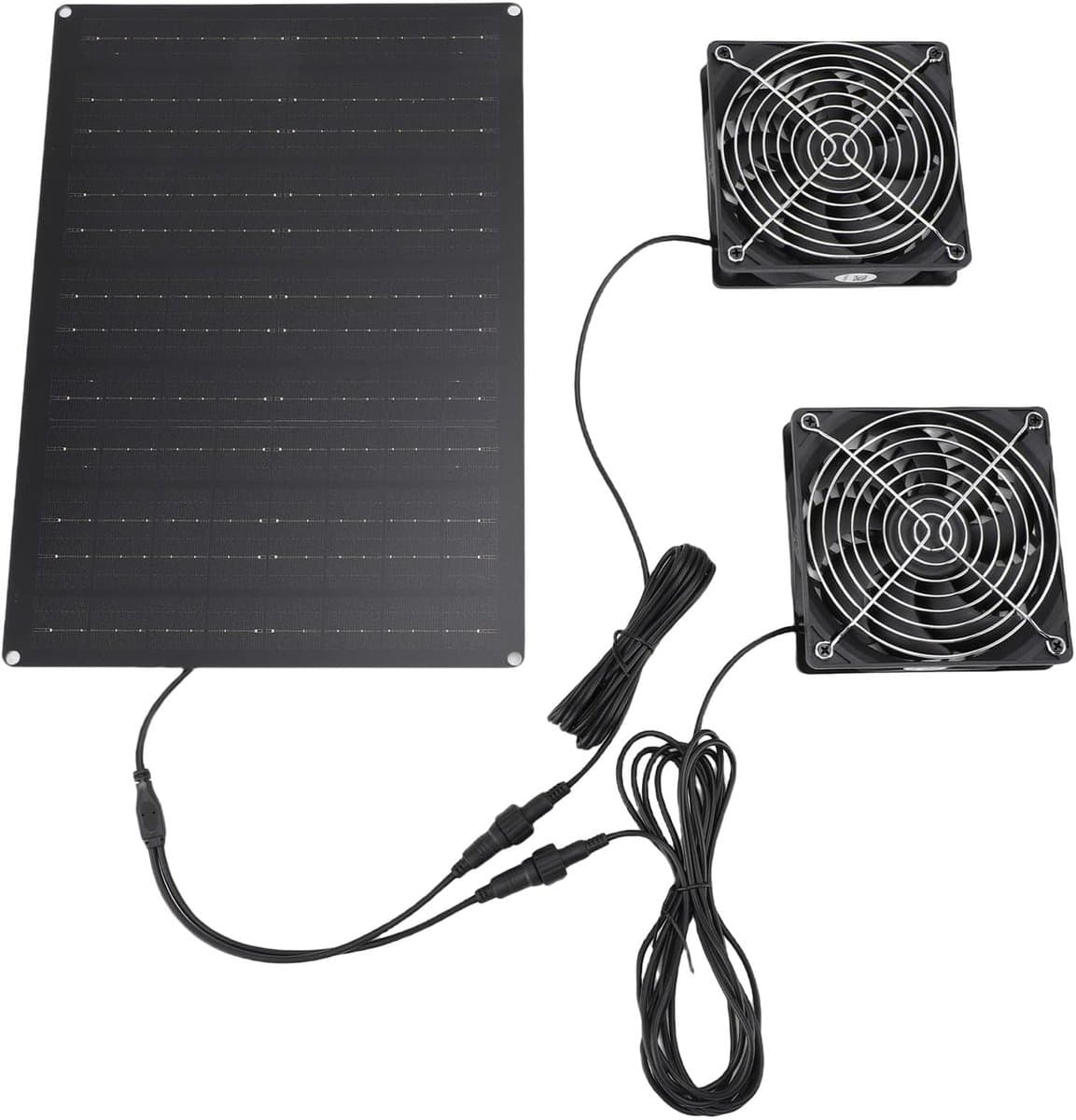 Zonneventilator - Afzuigventilator - Kas Ventileren - Zonne-energie Aangedreven - 36 x 25 x 5 cm - Zwart — afbeelding 1