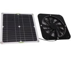 Zonne-energie Ventilator Kit - Solar Fan - Ventilatie Buitenruimte - Hoge Efficiëntie Koeling - 100 W - Zwart