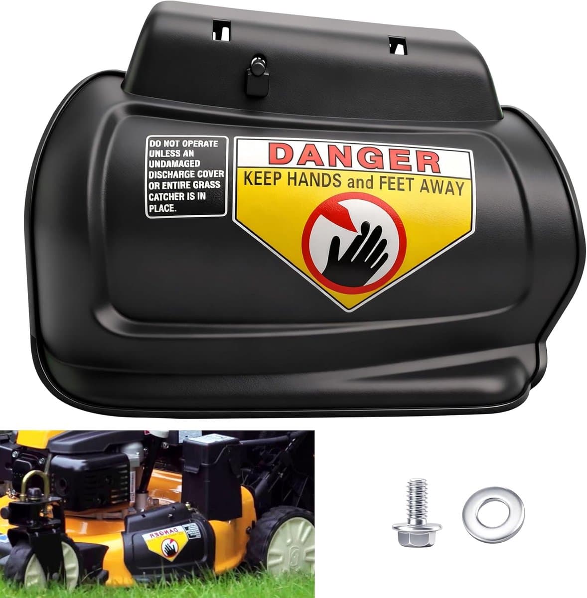Mulchplug Grasmaaier - Grasvangstplug Mulchkit - Gras Mulchen - Scharnierend Ontwerp - Standaard Maat - Zwart — afbeelding 1