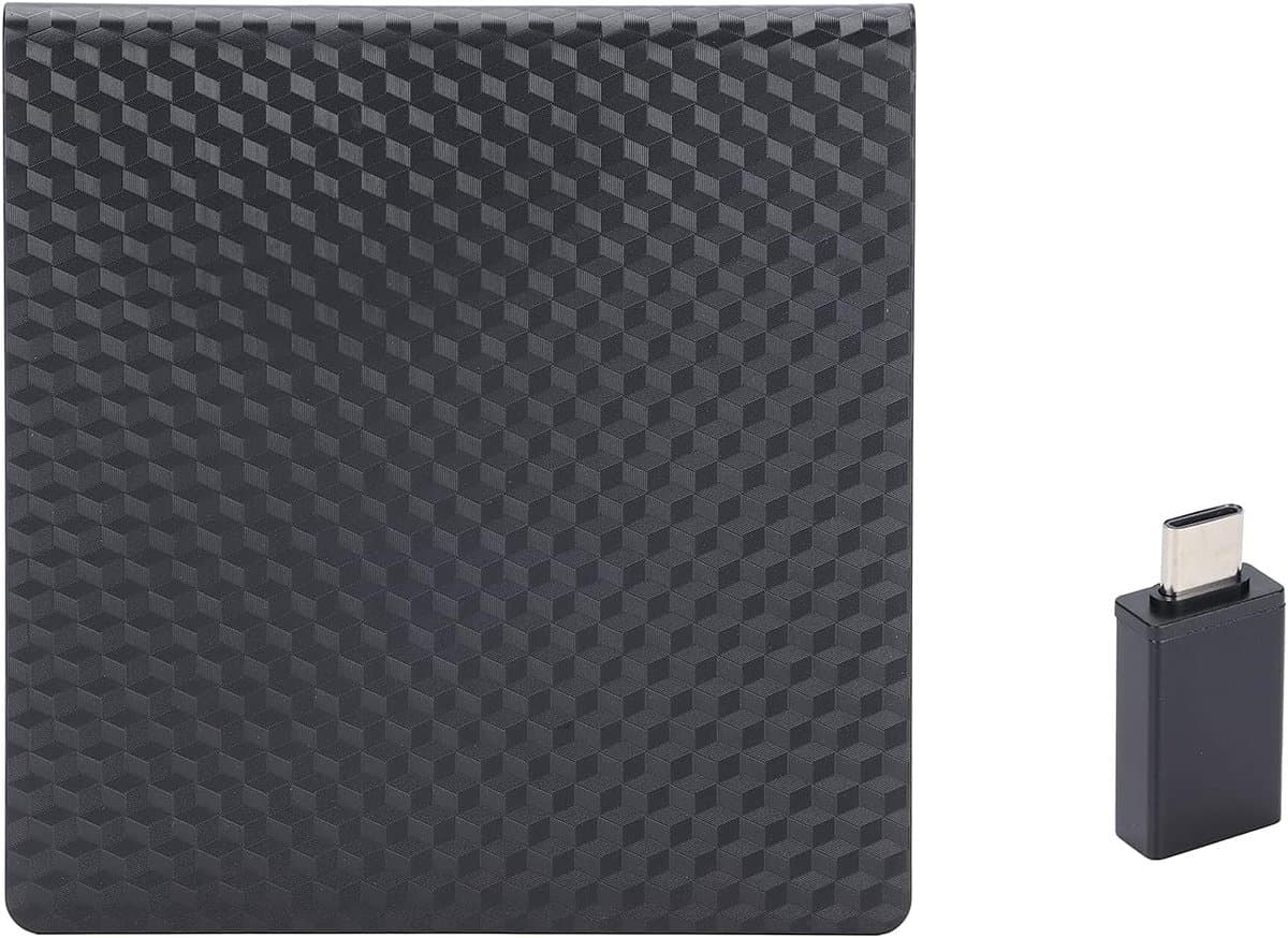 Externe DVD CD Brander - Extern Optisch Station - Bestanden Archiveren - USB 3.0 Type-C - 14mm - Zwart — afbeelding 1