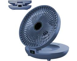 Wandventilator Bureauventilator - Stille Ventilator Mini Ventilator - Verfrissing Binnen - Dubbel Doel Montage - 19 cm - Blauw