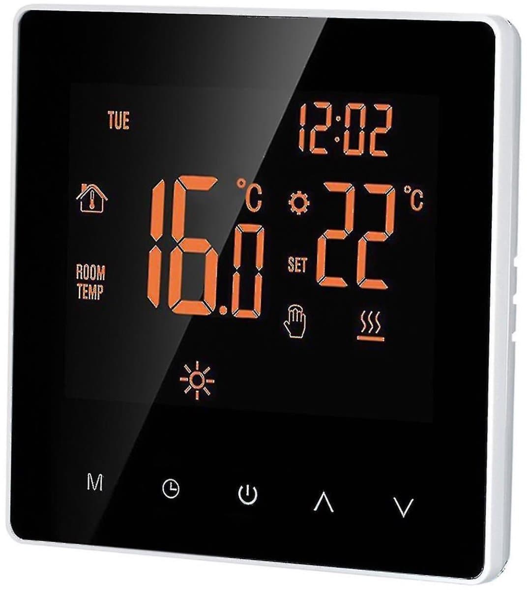 Slimme thermostaat, digitale temperatuurregelaar, bediening via Graffiti-app, touchscreen LCD-scherm — afbeelding 1