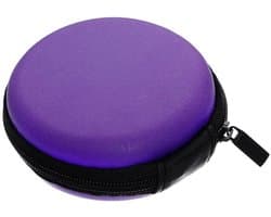 *** Opberg-Doosje - Kabel-Tasje - Etui - Reistasje - Hardcover in stijlvol paars - Organiseer je oortjes - van Heble® ***