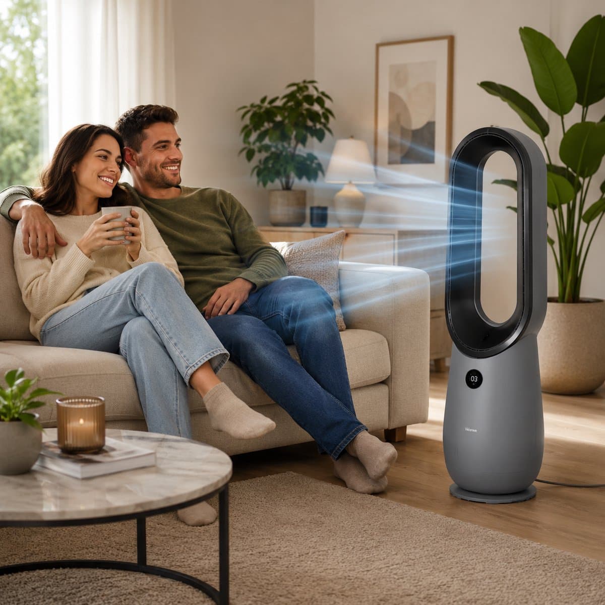 Stijlvolle en stille bladloze ventilator voor een aangenaam binnenklimaat — afbeelding 1