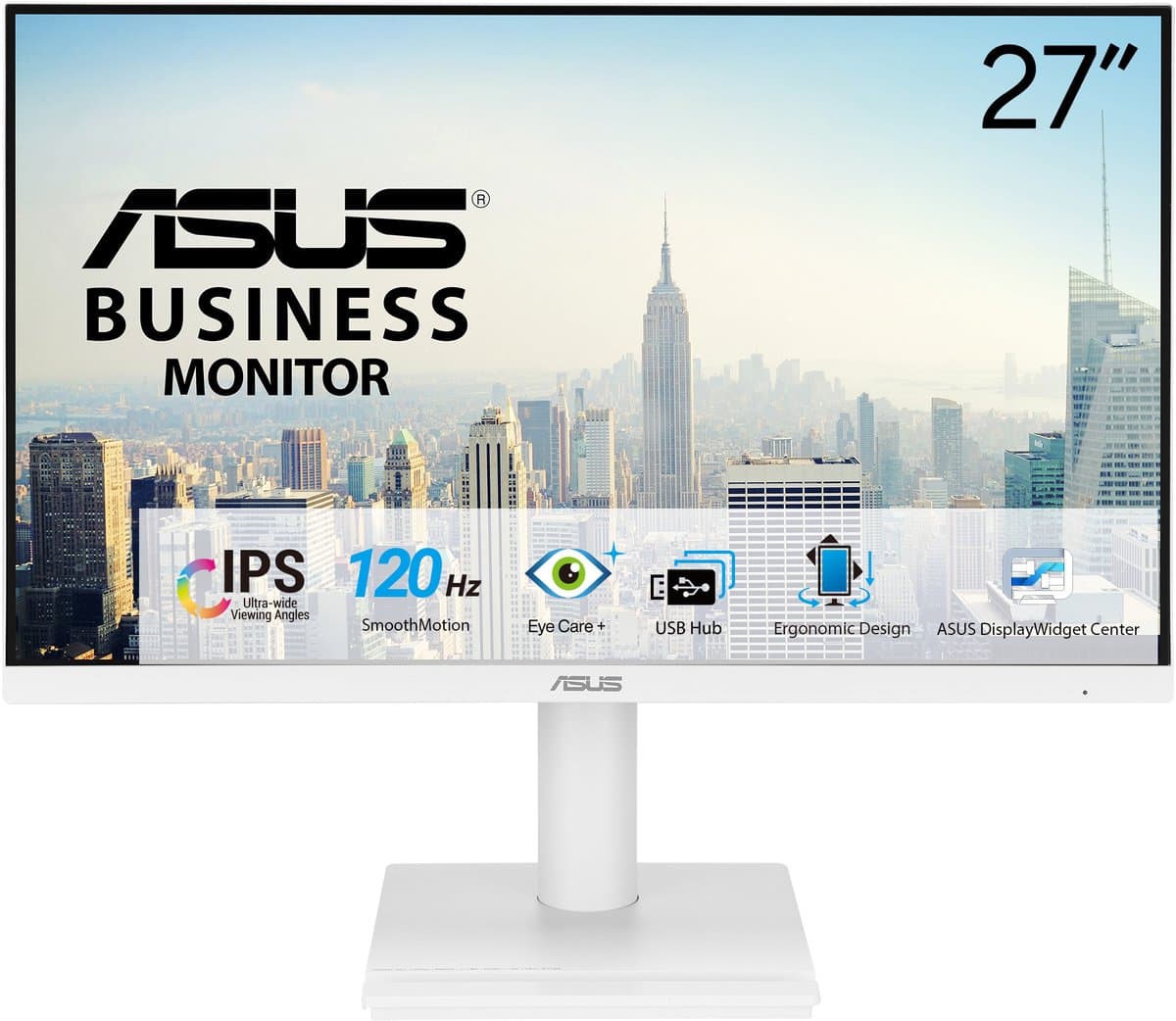ASUS VA279QGS-W - FHD Business Monitor - Frameless - USB Hub - Hoogte verstelbaar - Speakers - 120Hz - 1ms - 27 Inch — afbeelding 1
