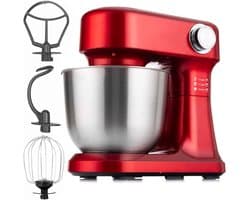 SP® Deegmachine - Kneedmachine - Mixer met Kneedhaak - Rood - 23cm x 34cm x 36cm