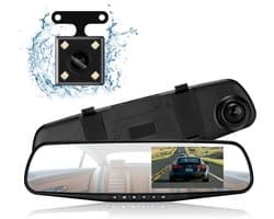 SnelShoppen - Podazz Dashcam Spiegel Voor en Achter, Full HD 1080P, 4,3 Inch, G-sensor, Auto Camera voor Veiligheid en Registratie