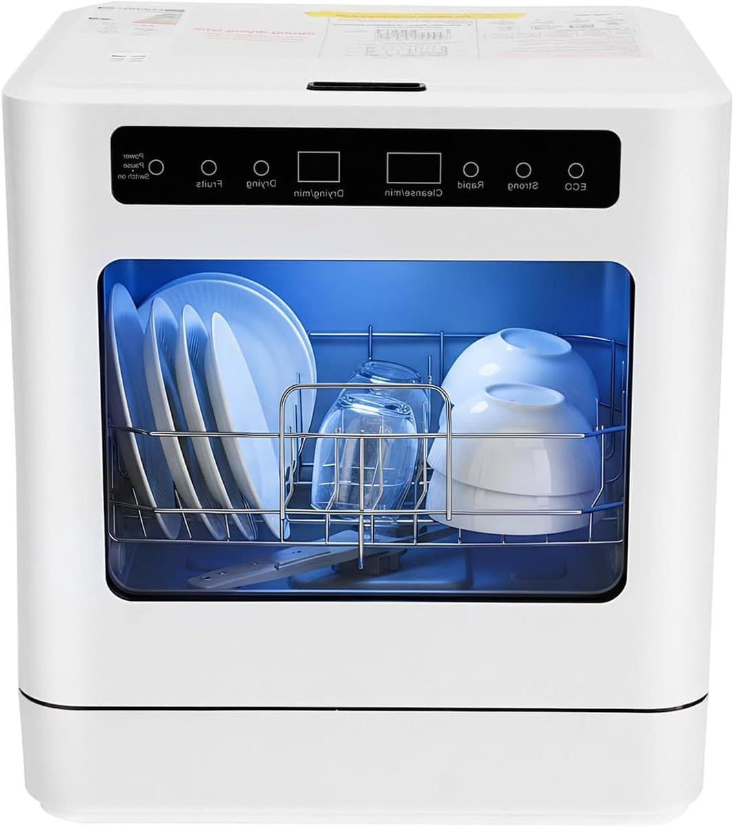 Mini Vaatwasser - Draagbare Spoelmachine - Snel Servies Wassen - Vier Wasprogramma's - 6-8 Borden - Wit — afbeelding 1
