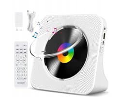 Draagbare CD Speler - 5-in-1 CD Speler Bureau - Multifunctionele - Bluetooth - FM Radio - USB - AUX - Afstandsbediening - Voor Slaapkamer en Woonkamer - Wit