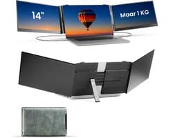 Blerron Flex - 14 Inch - Portable Monitoren - Lichtste model 1 KG - Draagbare Monitor - Portable Monitor - Beeldscherm - USB-C/HDMI - 1920x1080 FHD