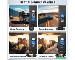 SnelShoppen - Zomolither 1080P Wifi Dashcam voor Auto met App, 3 Inch Voor Camera, 24 Uur Parkeerbewaking, Nachtzicht, G-Sensor, Loopopname, Inklapbaa