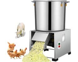 Elektrische Groentehakselaar - Voerprocessor Keukenmachine - Voer Maken - Krachtige 1800W Motor - 120 kg/u - Zilver