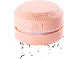 Bureaureiniger Robot - Mini Stofzuiger Bureau - Bureau Schoonmaken - Geluidsarme Hoekzuigkop - 9 x 9 x 6 cm - Roze