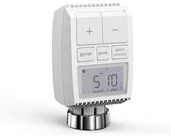 Slimme Radiator Thermostaat - Verwarming Controller - Energie Besparen - LCD Scherm - 6.5x6.5x18cm - Wit
