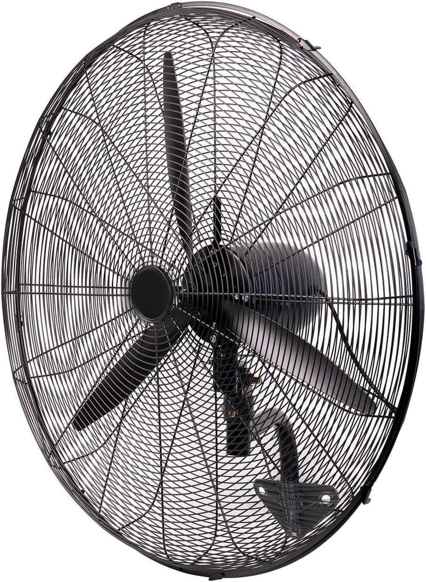Industriële Wandventilator - Muurventilator Krachtige Ventilator - Werkplaats Koelen - 3 Snelheden Automatische Oscillatie - 80 x 75 cm - Zwart — afbeelding 1