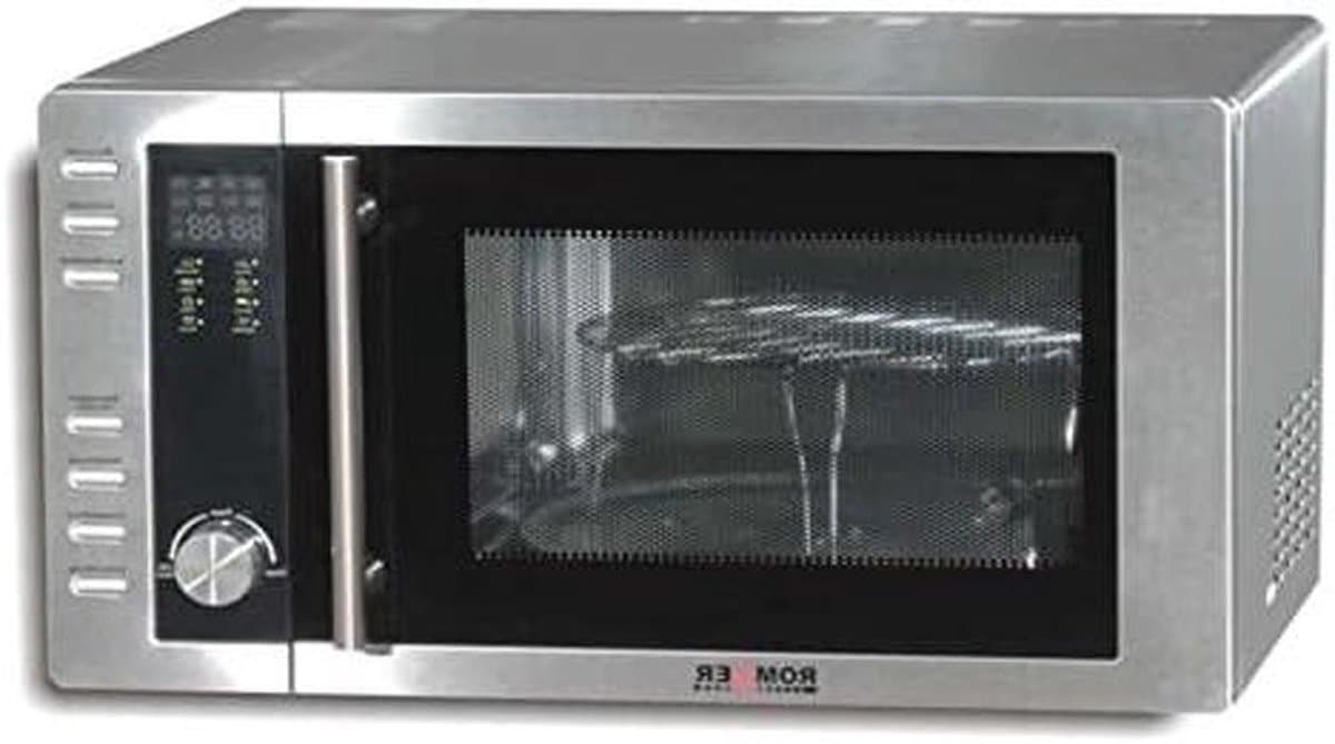 Magnetron met Grill - Combimagnetron Aanrecht - Snel Eten Bereiden - Roestvrijstalen Binnenkant - 23 liter - Grijs — afbeelding 1
