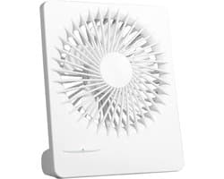 Kleine ventilator - Tafelventilator bureau - Persoonlijke koeling - Oplaadbaar stil ontwerp - 15.2W x 5.2H cm - Wit