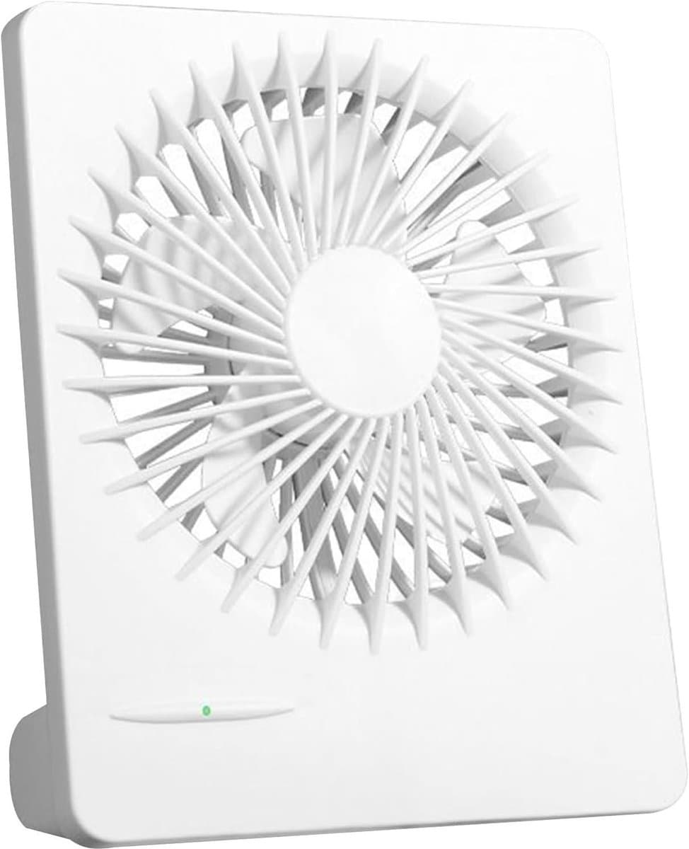 Kleine ventilator - Tafelventilator bureau - Persoonlijke koeling - Oplaadbaar stil ontwerp - 15.2W x 5.2H cm - Wit — afbeelding 1
