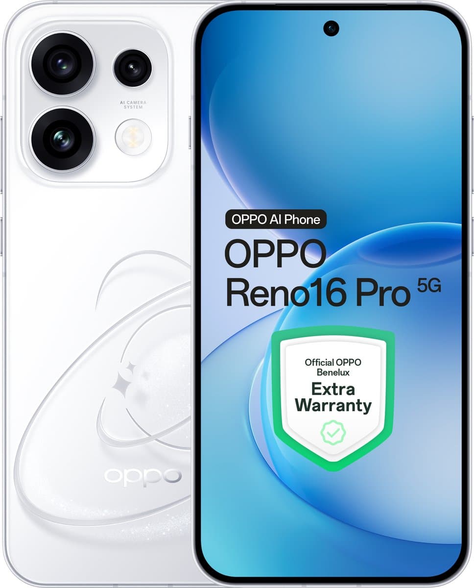 OPPO Reno16 Pro 5G 12+512GB Wit - Extra Garantie — afbeelding 1