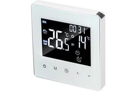 Digitale Thermostaat - Programmeerbare Regelaar - Vloerverwarming Instellen - LCD Weergave - 89 x 86 mm - Wit