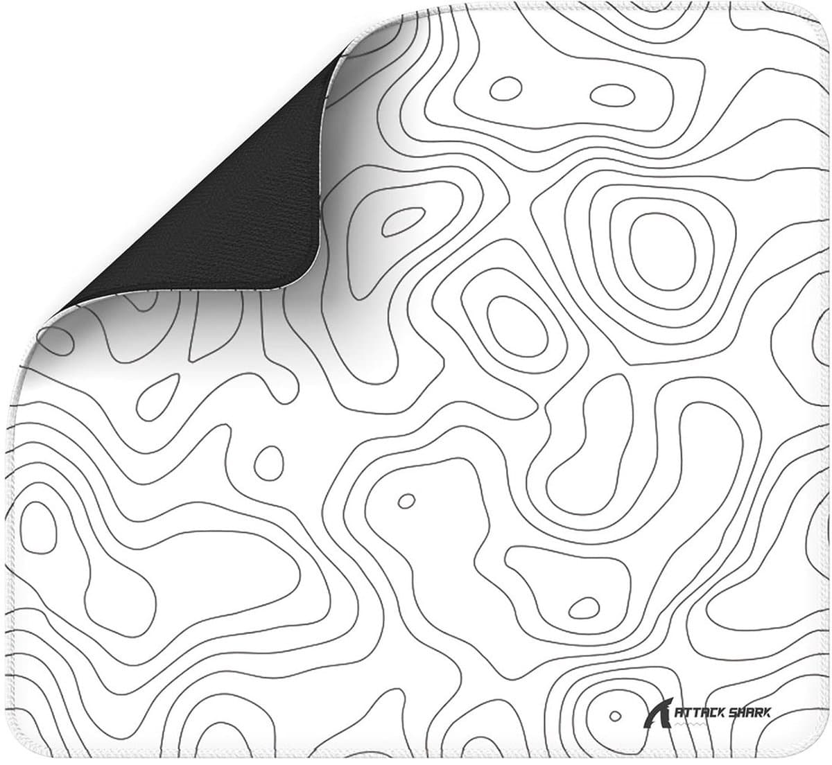 ATTACK SHARK CM02 - Gaming Muismat - XL 450x400x4 mm - Waterafstotend - Antislip - Gestikte Randen - Wit — afbeelding 1