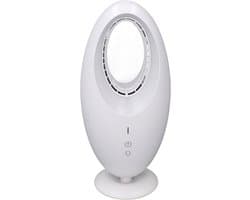 Bureauventilator zonder vleugels - Stille tafelventilator - Comfortabele verkoeling - Veilig bladeless design - 33x14x12 cm - Wit