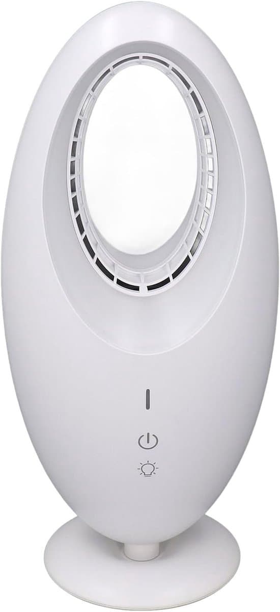 Bureauventilator zonder vleugels - Stille tafelventilator - Comfortabele verkoeling - Veilig bladeless design - 33x14x12 cm - Wit — afbeelding 1