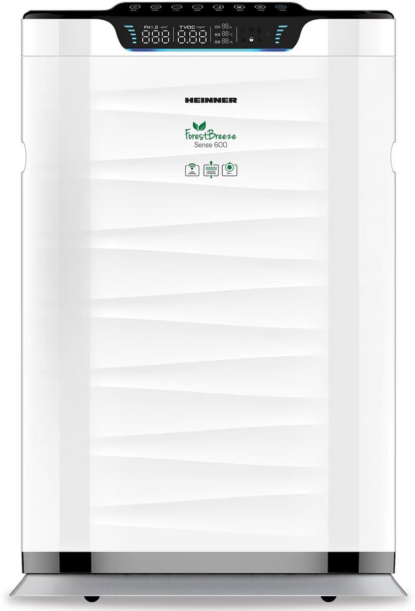 Heinner Luchtreiniger – 75 W – CADR 600 m³/u – Geschikt voor 42–72 m² – WiFi – HEPA H11-filter – PM2.5 Sensor & Display – Ionisator – 12 Uurs Timer – 5 Snelheden – Wit — afbeelding 1