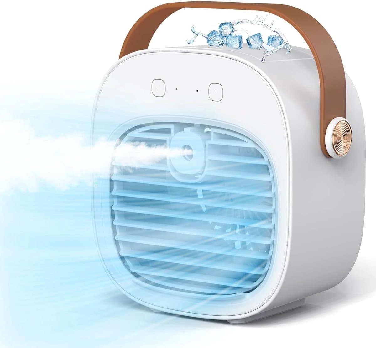 Mini airconditioner - Kleine airconditioner - 4000mAh batterij, 4-16 uur batterijduur - Mini airconditioner met drie snelheden - Stille tafelventilator, geschikt voor thuis, slaapkamer, op reis, op kantoor, binnen- en buitengebruik — afbeelding 1