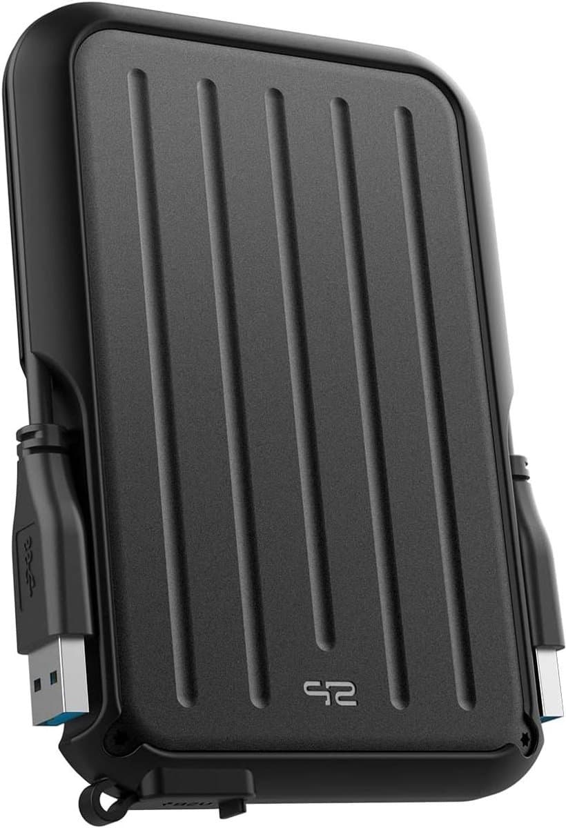 Externe Harde Schijf - Draagbare Opslag Externe SSD - Data Back-up - Militaire Schokbestendigheid - 2 TB - Zwart — afbeelding 1