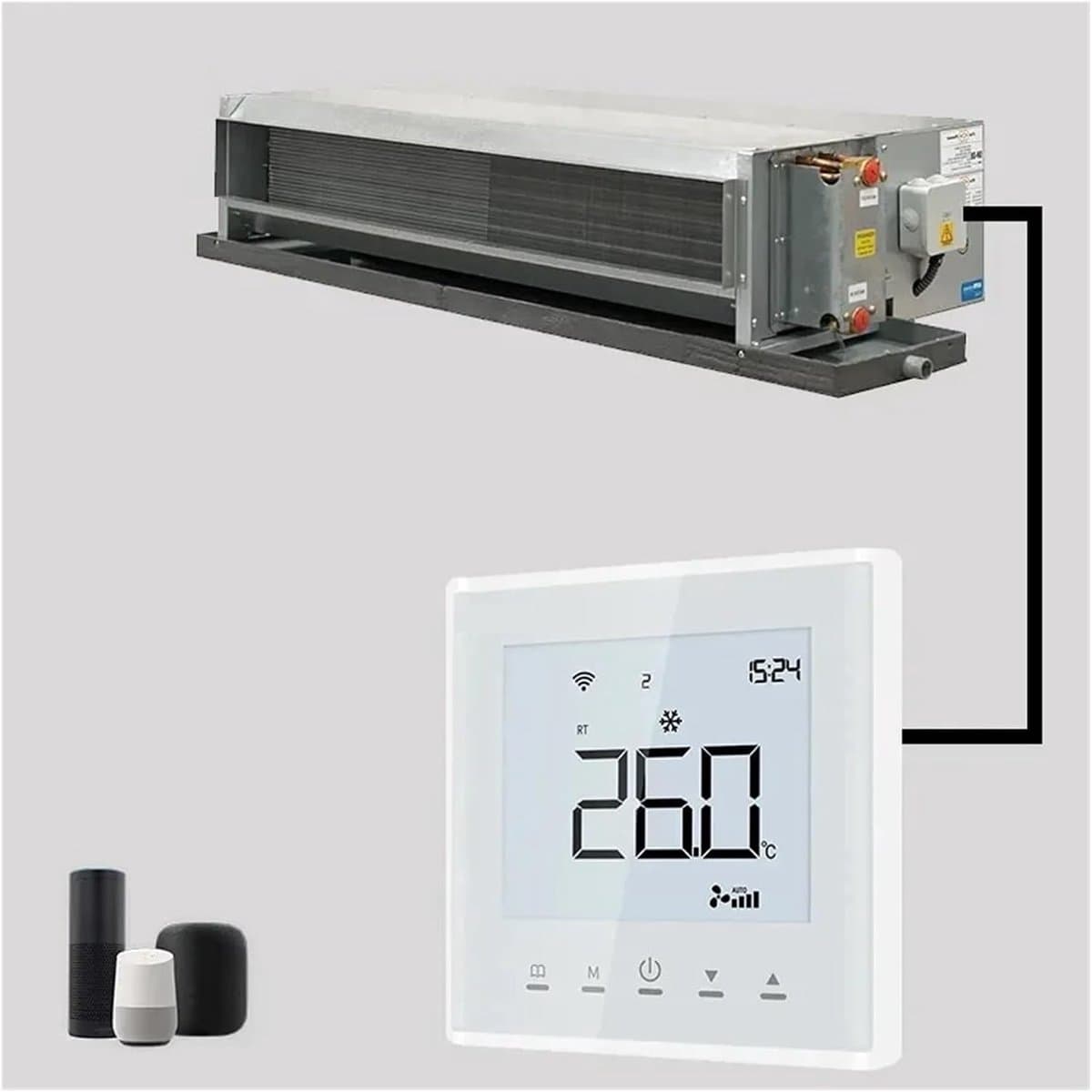 Slimme Thermostaat - Wifi Thermostaat - Klimaat Regelen - 4-Leiding Systeem - 2.8 Inch Scherm - Wit — afbeelding 1