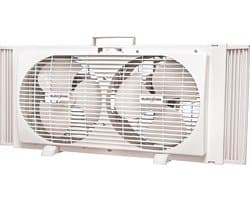Ventilator met twee ramen - Dubbele ventilator - Frisse lucht - Uitschuifbaar ontwerp - 33 inch - Wit
