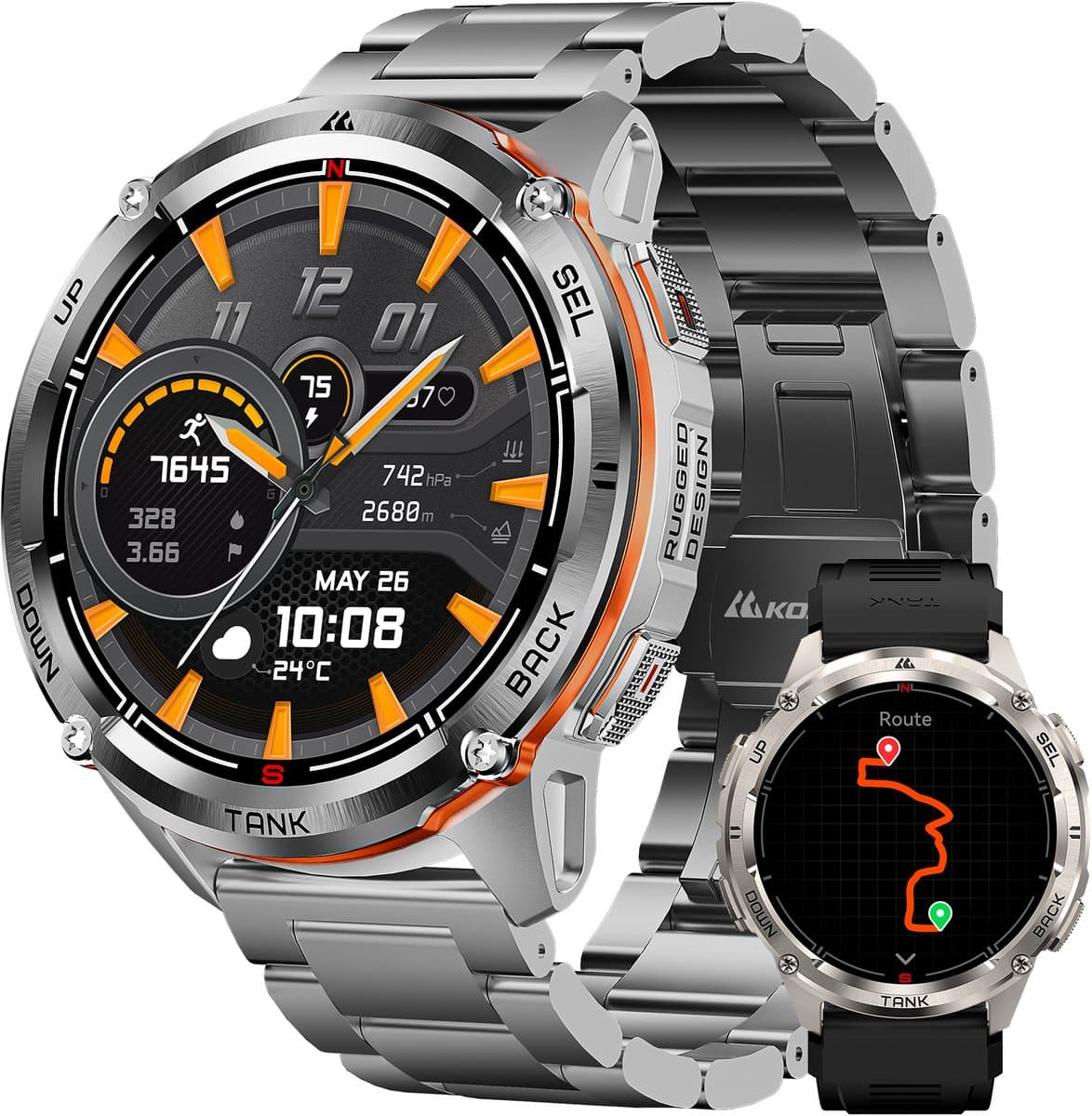 Kospet Tank T3 Ultra 2 Special Smartwatch Zilver — afbeelding 1