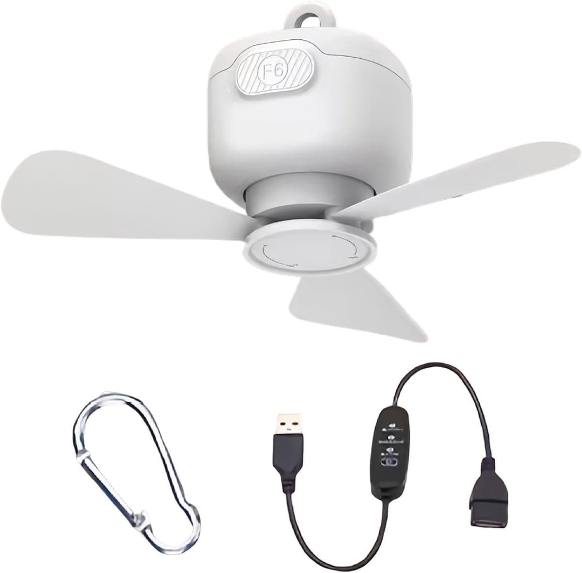 Draagbare Plafondventilator - Ophangbare Ventilator - Tent Verkoelen - 3 Snelheden - 99 x 119 cm - Wit — afbeelding 1