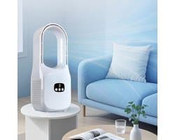 Bladeless Ventilator - Persoonlijke Circulator - Koelen en Verwarmen - 120 Graden Oscillatie - 38x13x38 cm - Wit