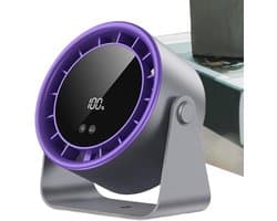 Ventilator Klein Stil - Tafelventilator Draadloos - Persoonlijke Koeling - 100 Snelheden - 17 cm Breed - Zwart