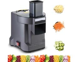 Elektrische Groentehakselaar - Keukenmachine Snijder - Snel Ingrediënten Snijden - 3-in-1 Multifunctioneel - 207 x 250 x 350 mm - Zilver