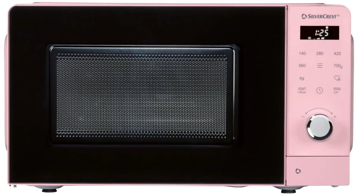 Silvercrest Magnetron - Roze - Vermogen: 700 W - Standen: 5 - 20L - Draaiplateau: Ø25,5 cm - Voor verwarmen, koken en ontdooien - In een trendy retro design - Intuïtieve bediening met draaiknoppen — afbeelding 1